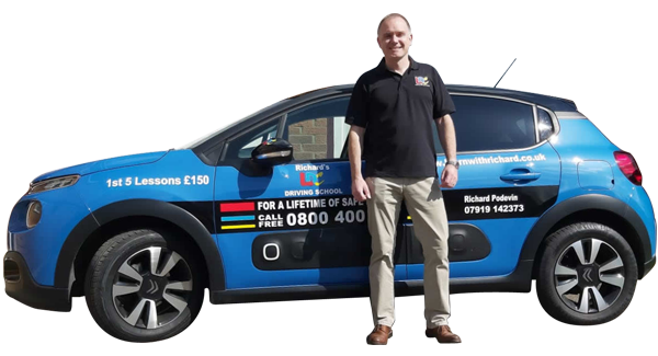Richard Podevin's driving school car